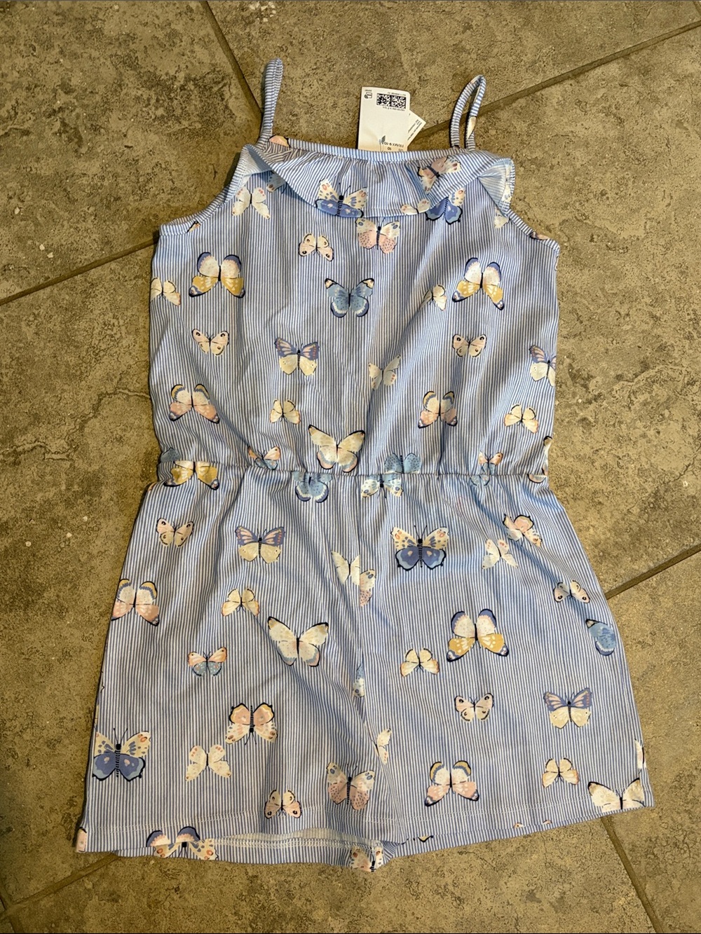 Girls Butterfly romper - Blue